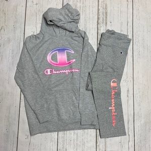 Champion Hooded Sweatshirt Hoodie and Leggings